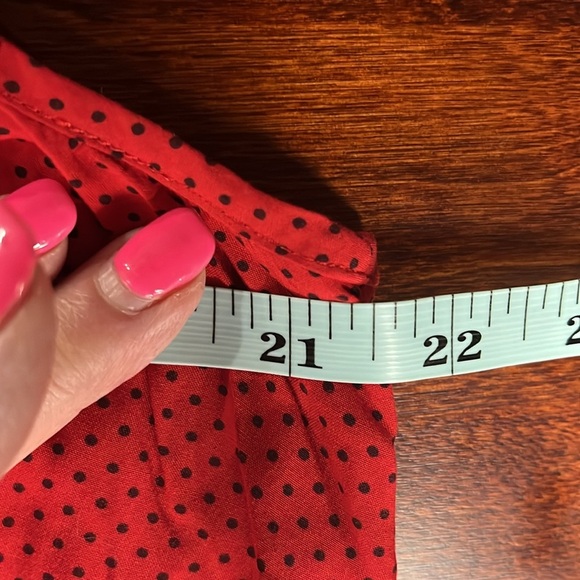 J. Jill Womens Tank L Red Black Polka Dots Sleeveless Pullover Curved Hem Rayon - Picture 8 of 10